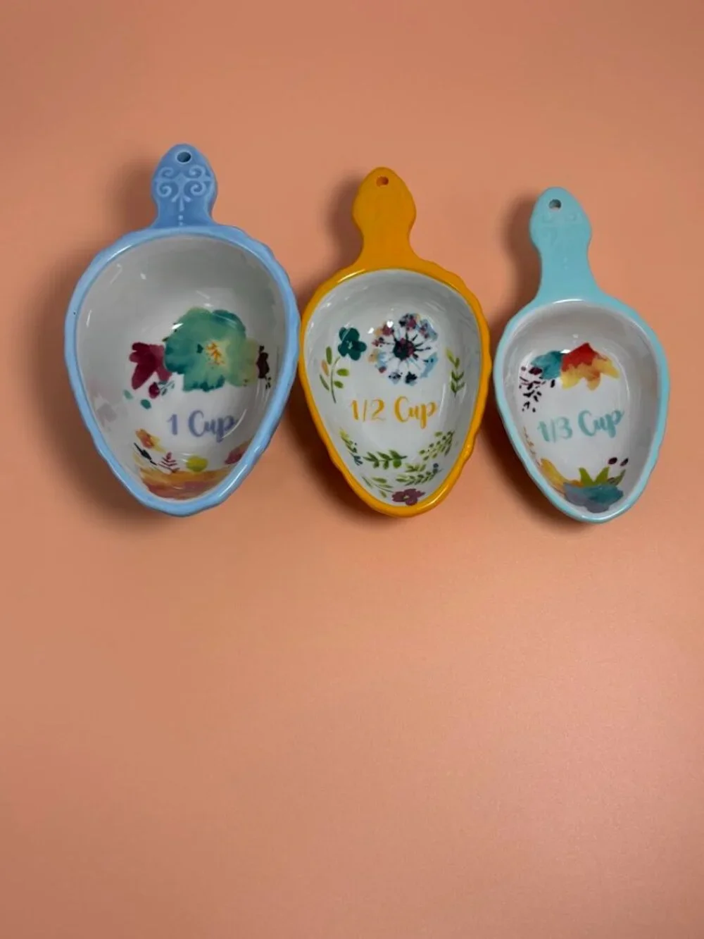 3 Pioneer Women Willow Measuring Scoops, Measuring Cups Missing 1/4 cup